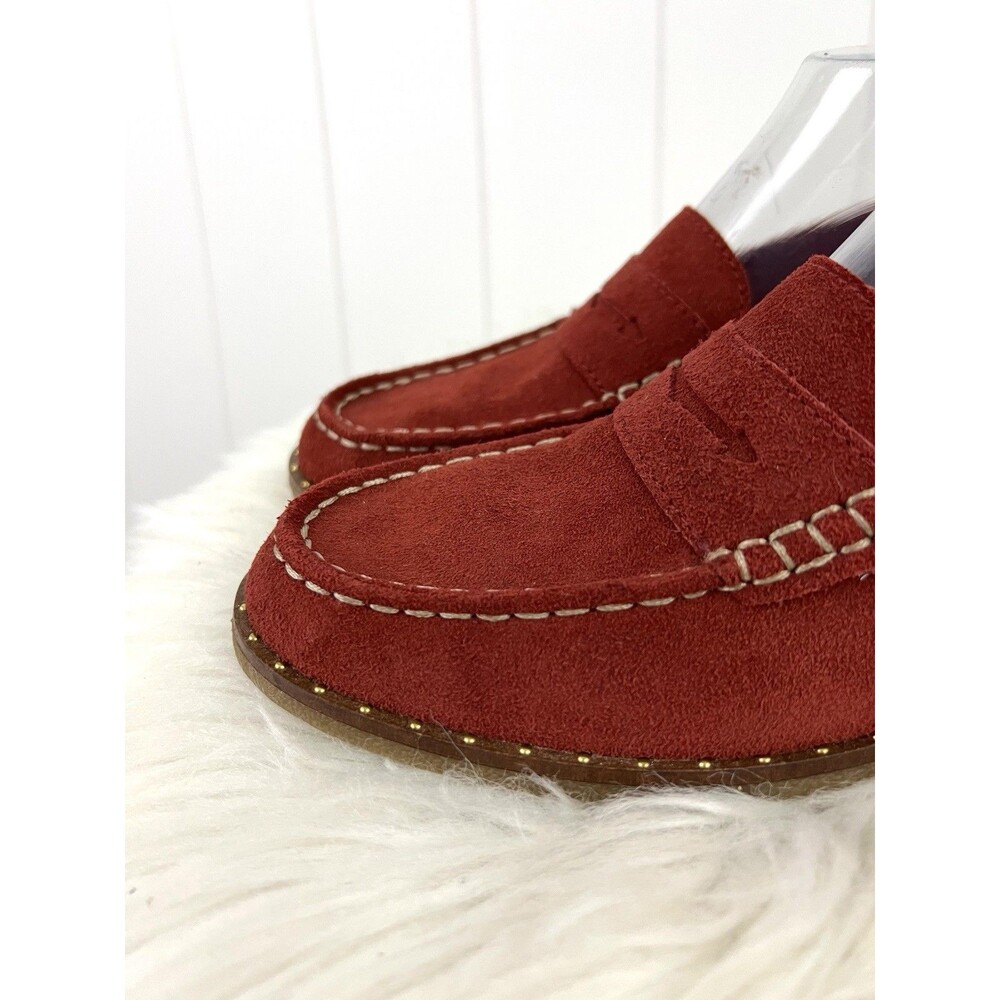 Sperry Wine Red Seaport Studded Penny Suede Loafers Womens Size 8.5 Coastal - Picture 4 of 8